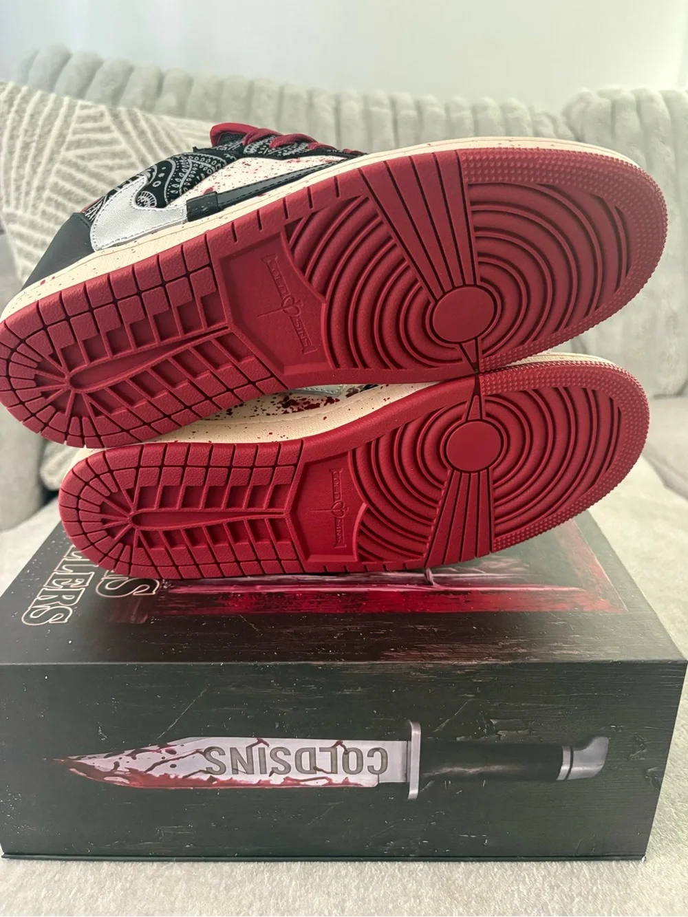 Cold Sins Ghost Face Killers - Black/Red/White Paisley Horror Size 9